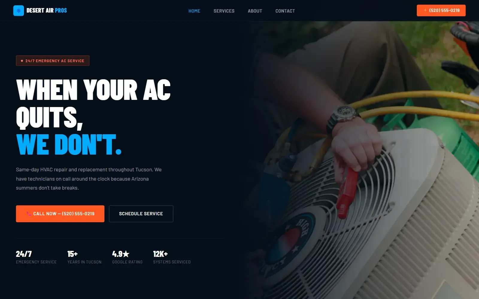 Sitio web de Desert Air Pros