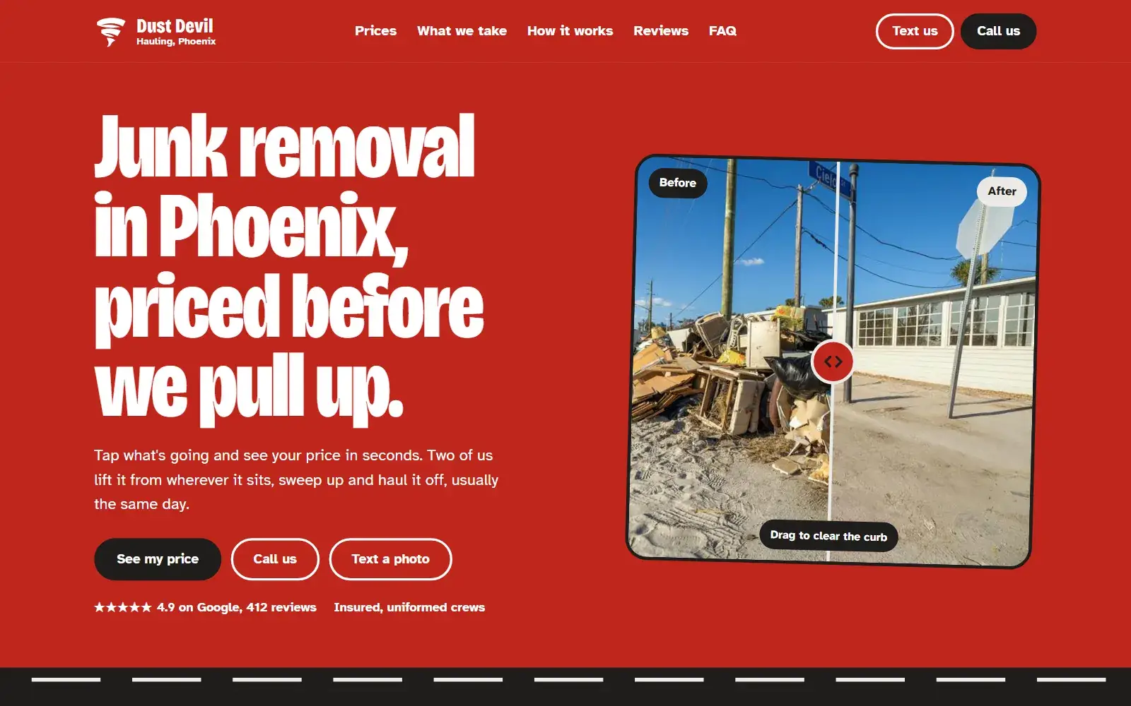 Sitio web de Dust Devil Hauling
