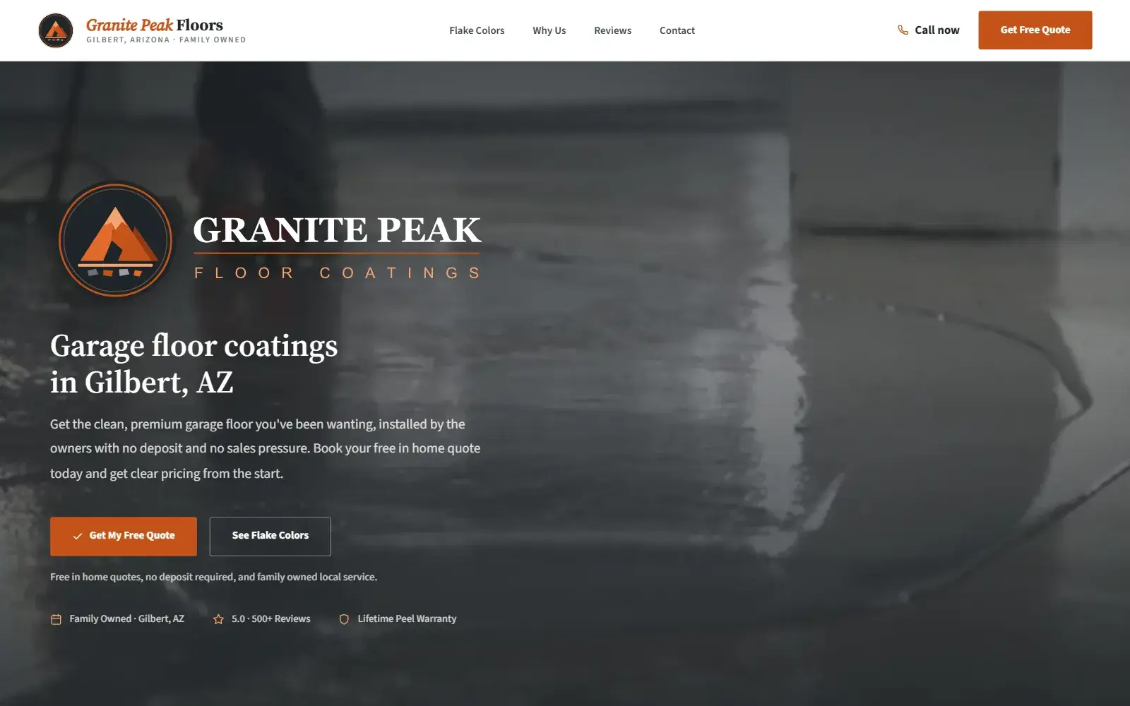 Sitio web de Granite Peak Floor Coatings