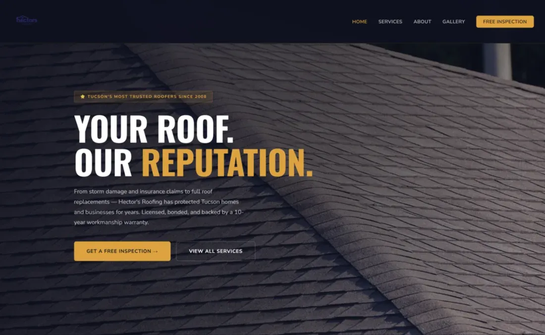 Hector's Roofing website built by The Local Web Pros