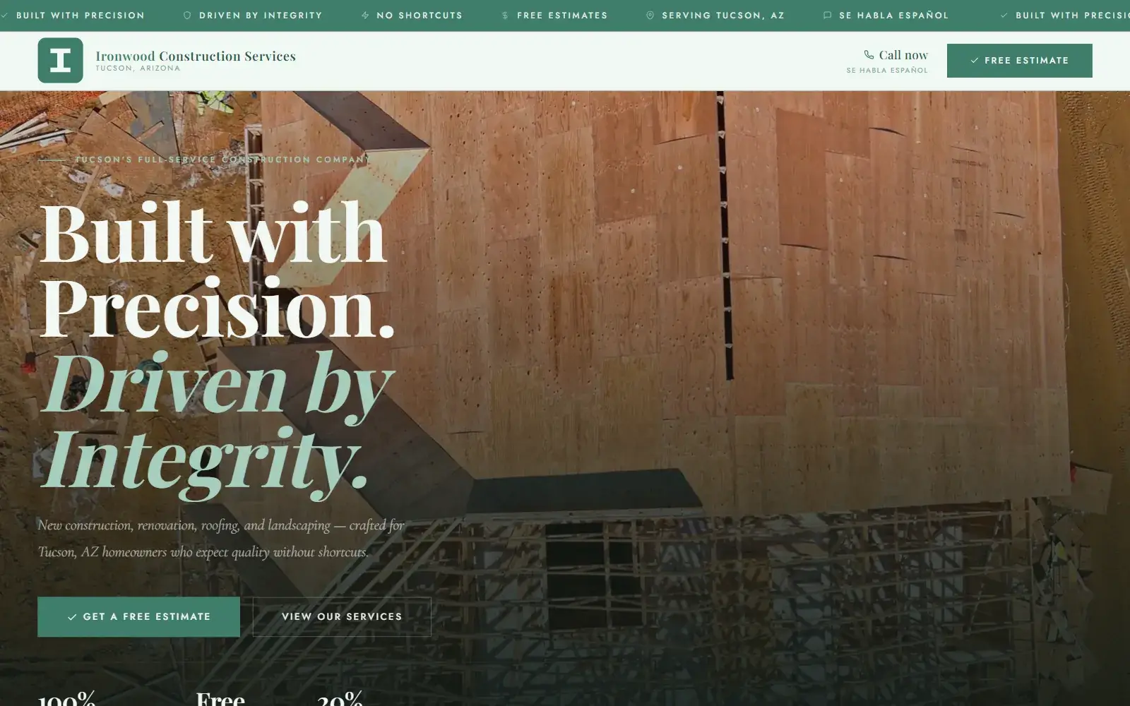 Sitio web de Ironwood Construction Services