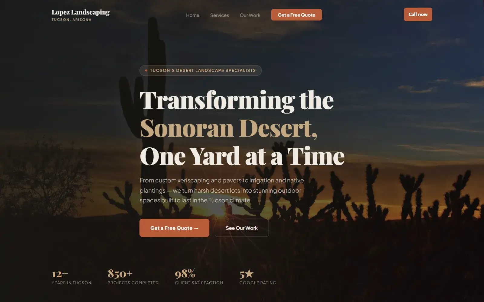 Sitio web de Lopez Landscaping