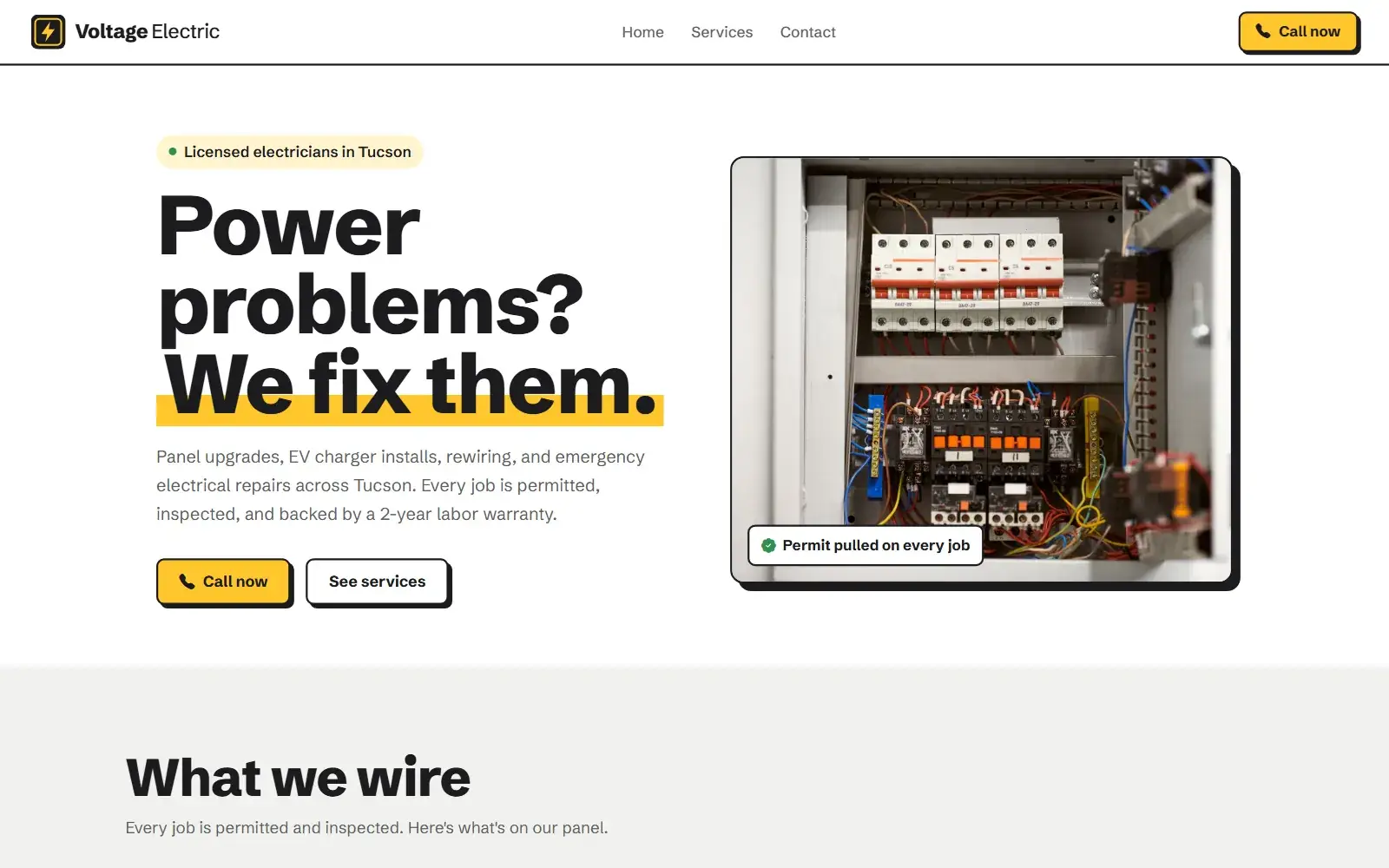 Sitio web de Voltage Electric